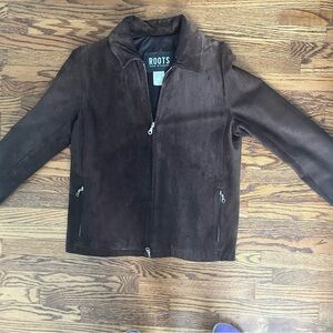 Roots Dark Brown Suede Zip Jacket